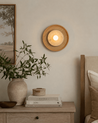 Rapolano Travertine Wall Sconce-Neutral Decor