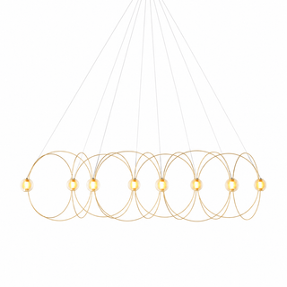 Amber Glass Orb Loop Chandelier-Neutral Decor