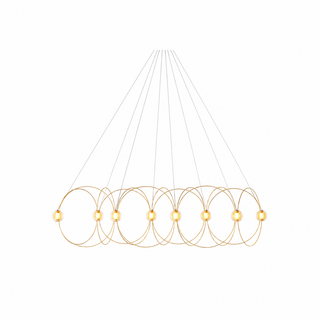Amber Glass Orb Loop Chandelier-Neutral Decor