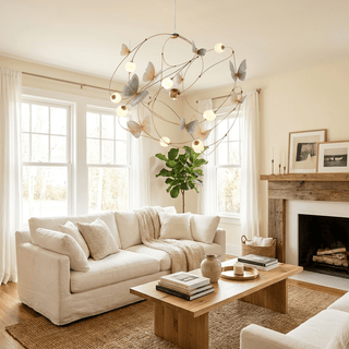 Flutter Orbit Butterfly Chandelier-Neutral Decor