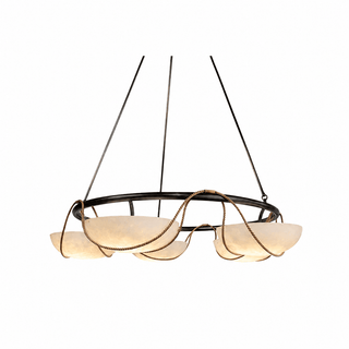 Alabaster Bowl Ring Chandelier-Neutral Decor