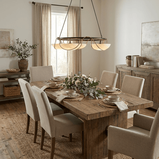 Alabaster Bowl Ring Chandelier-Neutral Decor
