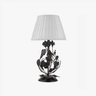 Rosaspina Wrought Iron Rose Table Lamp-Neutral Decor
