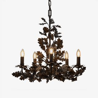 Thicket Oak Leaf Chandelier-Neutral Decor