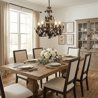 Rosaio Wrought Iron Chandelier-Neutral Decor
