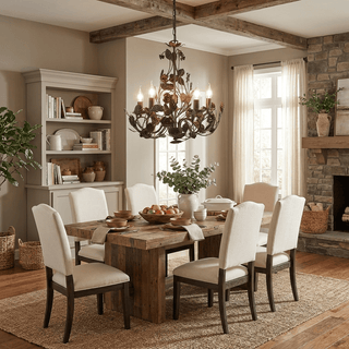 Rosaio Wrought Iron Chandelier-Neutral Decor