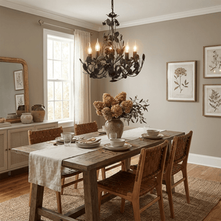 Rosaio Wrought Iron Chandelier-Neutral Decor