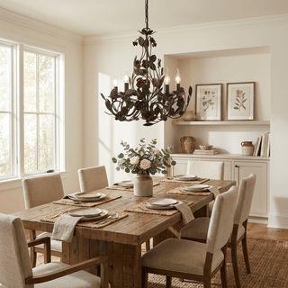 Rosaio Wrought Iron Chandelier-Neutral Decor