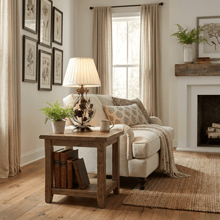 Rosaspina Wrought Iron Rose Table Lamp-Neutral Decor