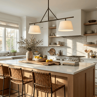 Two Light Linear Island Pendant Lamp-Neutral Decor