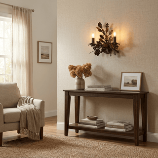 Oak Leaf Wrought Sconce-Neutral Decor