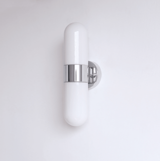 Vertical Capsule Glass Wall Sconce-Neutral Decor