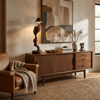 Carved Wood Cordless Table Lamp-Neutral Decor