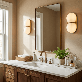 Two Globe Glass Wall Sconce-Neutral Decor