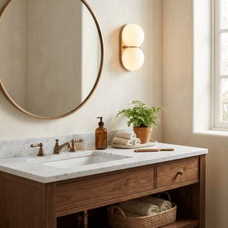 Two Globe Glass Wall Sconce-Neutral Decor