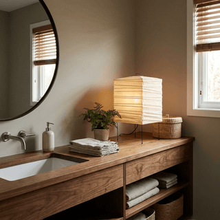 Ribbed Paper Lantern Table Lamp-Neutral Decor