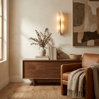 Husk Alabaster Wall Sconce-Neutral Decor