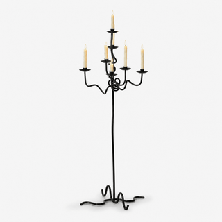 Hand Forged Iron Floor Candelabra-Neutral Decor