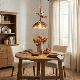 Trellis Rose Pendant Lamp-Neutral Decor