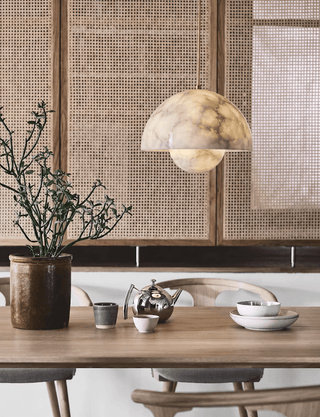 Alabaster Bud Pendant Lamp-Neutral Decor