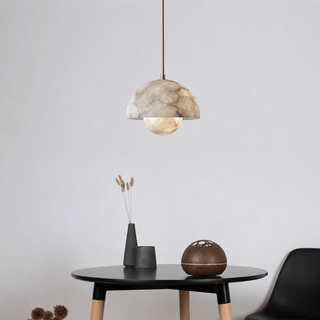 Alabaster Bud Pendant Lamp-Neutral Decor