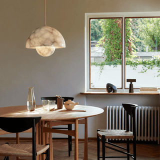 Alabaster Bud Pendant Lamp-Neutral Decor