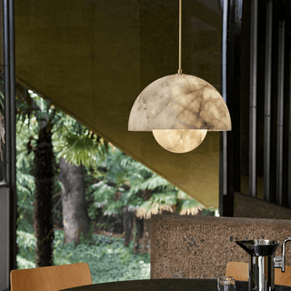Alabaster Bud Pendant Lamp-Neutral Decor