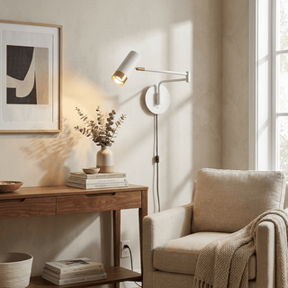 Ridge Arm Plug-in Wall Lamp-Neutral Decor