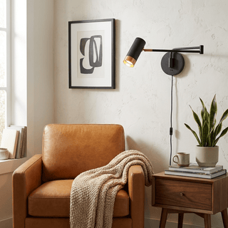 Ridge Arm Plug-in Wall Lamp-Neutral Decor