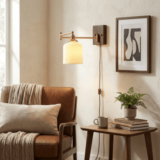 Ceramic Geometry Plug-in Wall Lamp-Neutral Decor