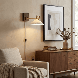 Ceramic Geometry Plug-in Wall Lamp-Neutral Decor