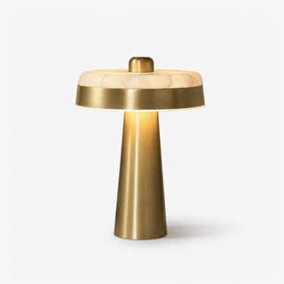 Solis Alabaster Disc Table Lamp-Neutral Decor