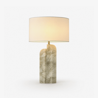 Stele Green Alabaster Table Lamp-Neutral Decor