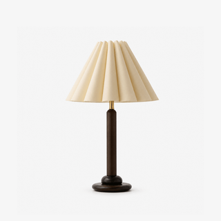 Plisse Pleated Wood Table Lamp-Neutral Decor