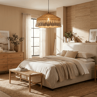 Fringe Jute Pendant Lamp-Neutral Decor