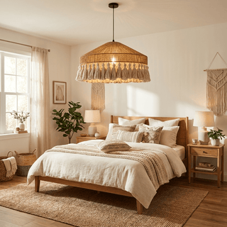 Fringe Jute Pendant Lamp-Neutral Decor