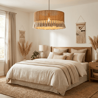 Fringe Jute Pendant Lamp-Neutral Decor