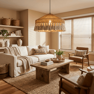 Fringe Jute Pendant Lamp-Neutral Decor