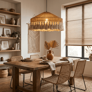 Fringe Jute Pendant Lamp-Neutral Decor