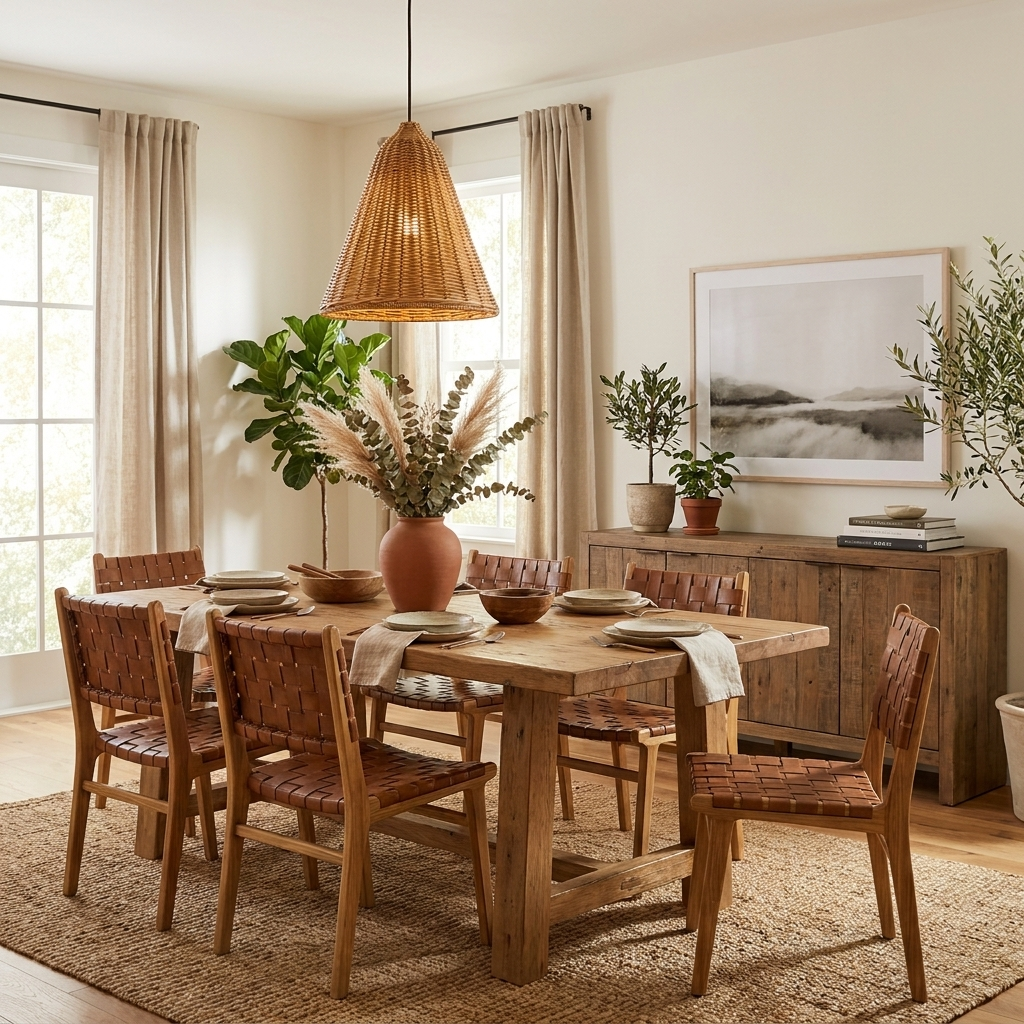 Marleigh Suspension En Rotin Tressé
