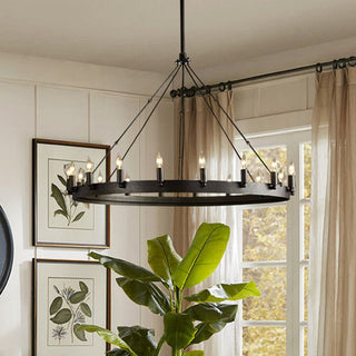 Silva Ronde Industrielle LED Suspension  Noir Métal Chambre à coucher