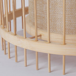 Muto Lampadaire Design Naturel Bois Rotin, Salon/Chambre