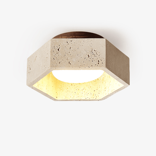 Hexara Lumière de Plafond Hexagonale en Travertin