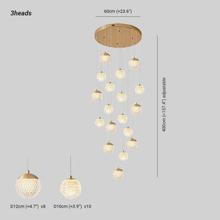 Arisha Luminaires Suspensions Multi/Bulle Moderne Métal/Acrylique Doré Chambre à Coucher
