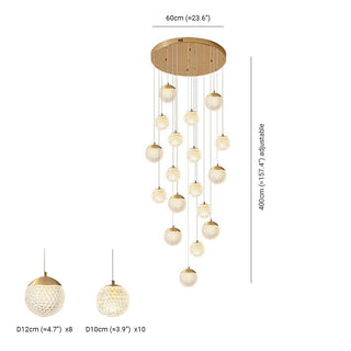 Arisha Luminaires Suspensions Multi/Bulle Moderne Métal/Acrylique Doré Chambre à Coucher