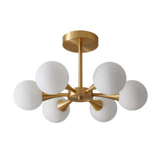 Valentina Suspension Boule Moderne, Laiton/Verre, Blanc/Claire, Salon
