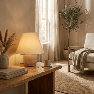 Caldera Travertine Table Lamp-Neutral Decor