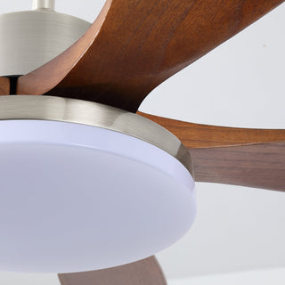 Plafonnier ventilateur moderne Orvian en bois