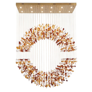 Amber Crystal Halo Chandelier-Neutral Decor