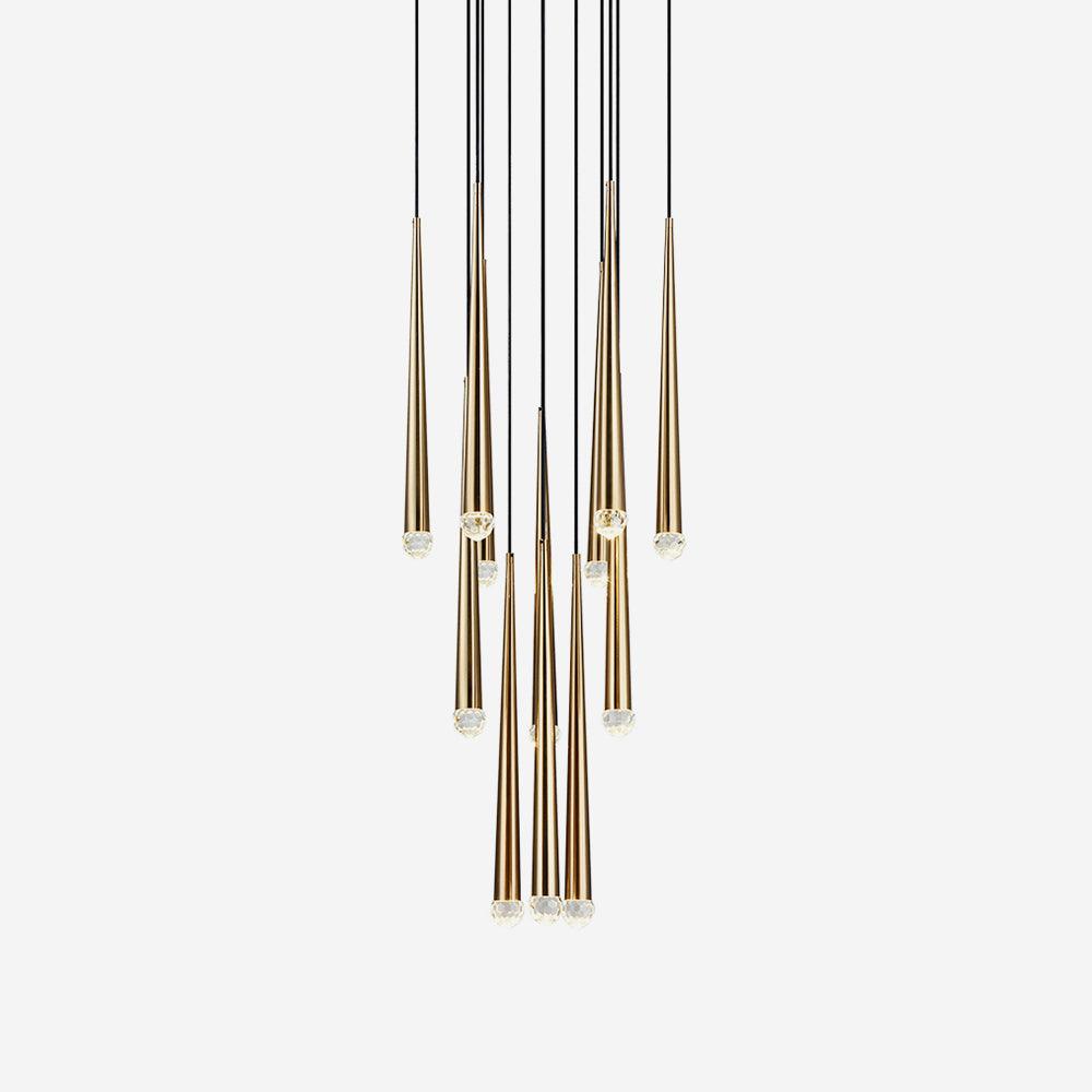 Larry Chandelier Crystal Brass Blackened Silver Staircase-Neutral Decor